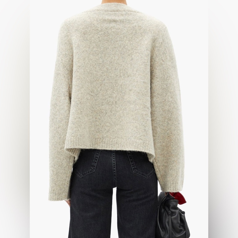 Toteme Treviso Cream Gray Wool-Alpaca Blend Cardigan XXS - Picture 4 of 16